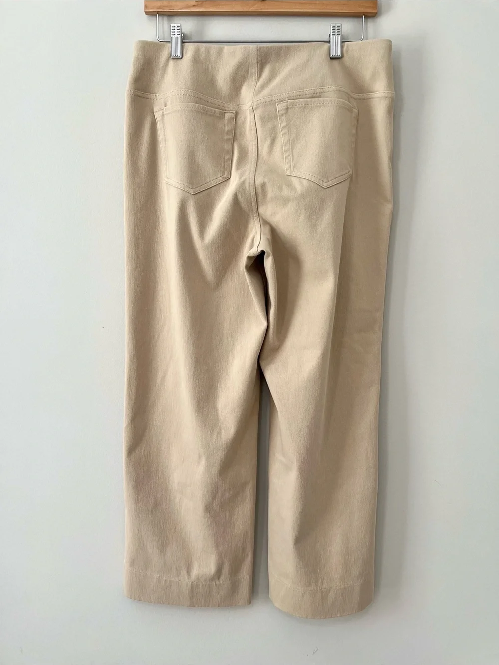 J.Jill Wearever Smooth-Fit Cropped Knit Pull On Jeans Pants Cashew Tan Size M